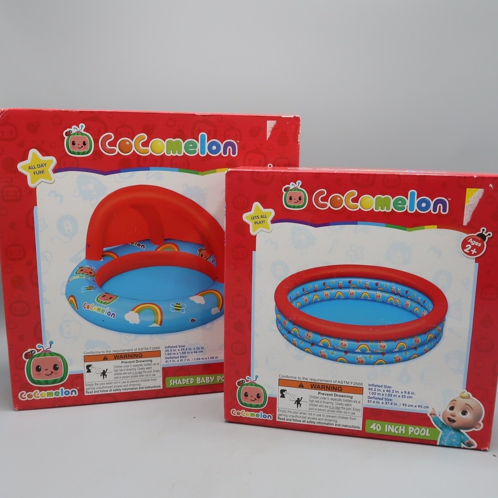 2‎ Cocomelon Inflatable Kids Pool Ages 2+ capacity 7 gal & 27 gal Water Park